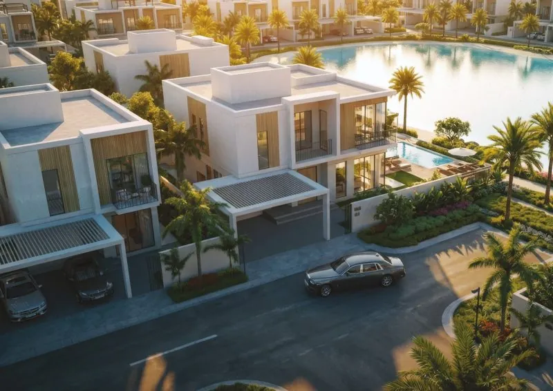 سكون من سانزن – منظر جوي للمجتمع والبحيرات